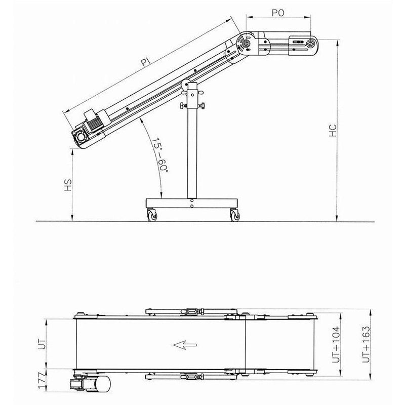 Inclined/Top Conveyor with PU/PVC Belt