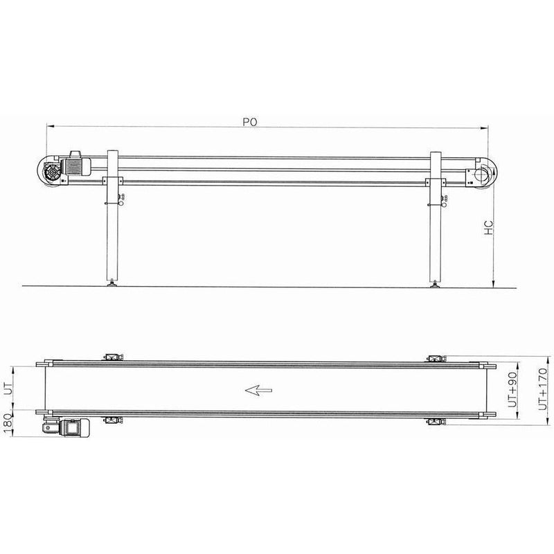 Linear Conveyor with PP/PA Modular Plastic Belt