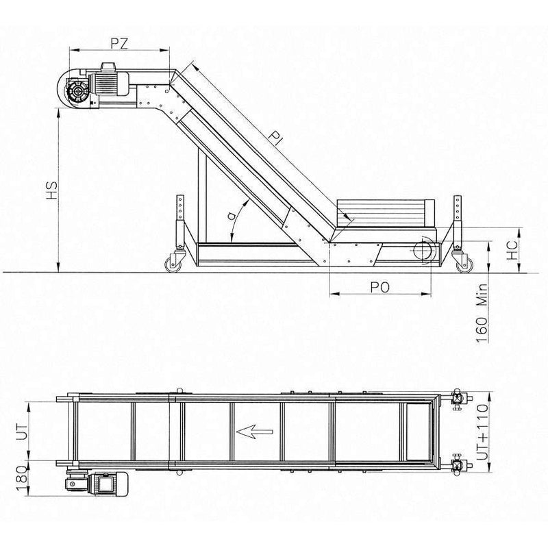 Inclined/Horizontal/Top Conveyor with PP/PA Modular Plastic Belt