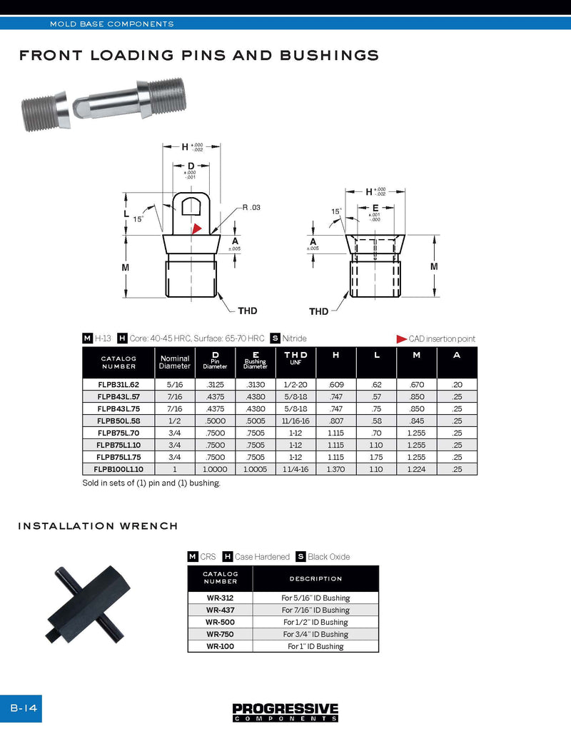 Front Loading Pin Front Loading Pins & Bushings